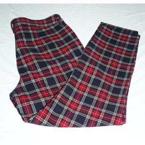 Tommy Hilfiger Tribeca Skinny Pants, Black & Red Plaid, SZ 14, GUC